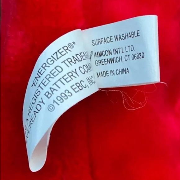 VINTAGE 1993 ENERGIZER BATTERY PINK BUNNY PLUSH 27" CHRISTMAS STOCKING W/ DRUM - Picture 5 of 6